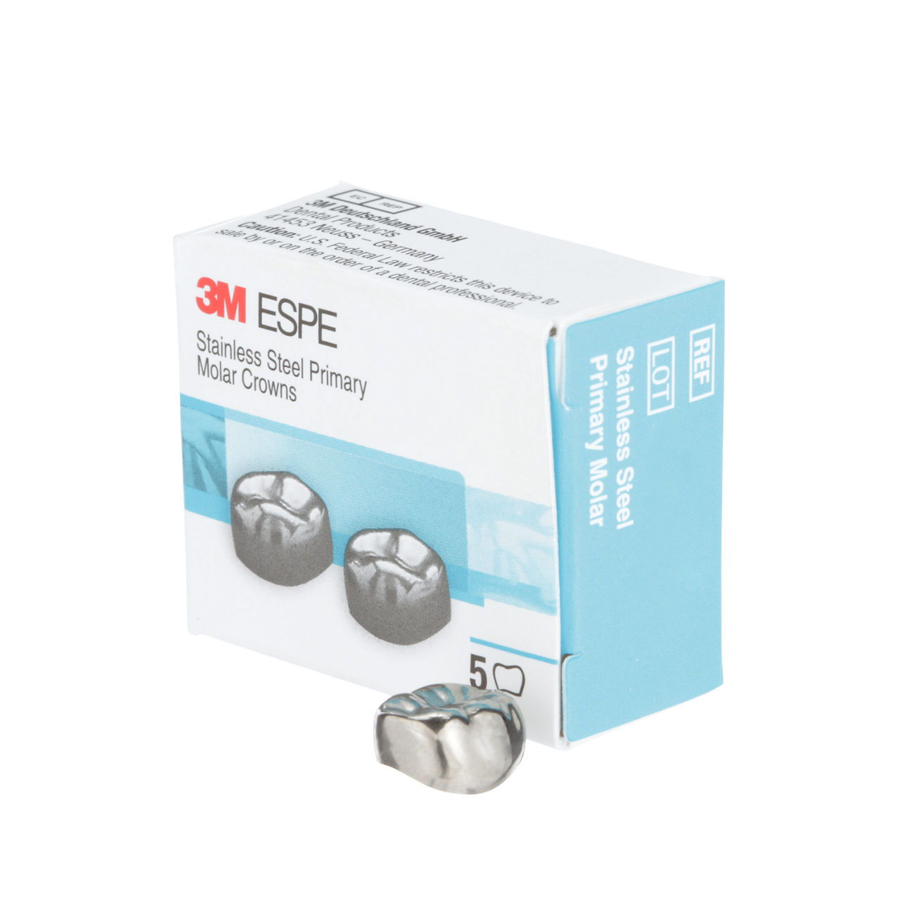 3M ESPE Stainless Steel Second Primary Molar Replacement Crown, E-LR-3, lower right