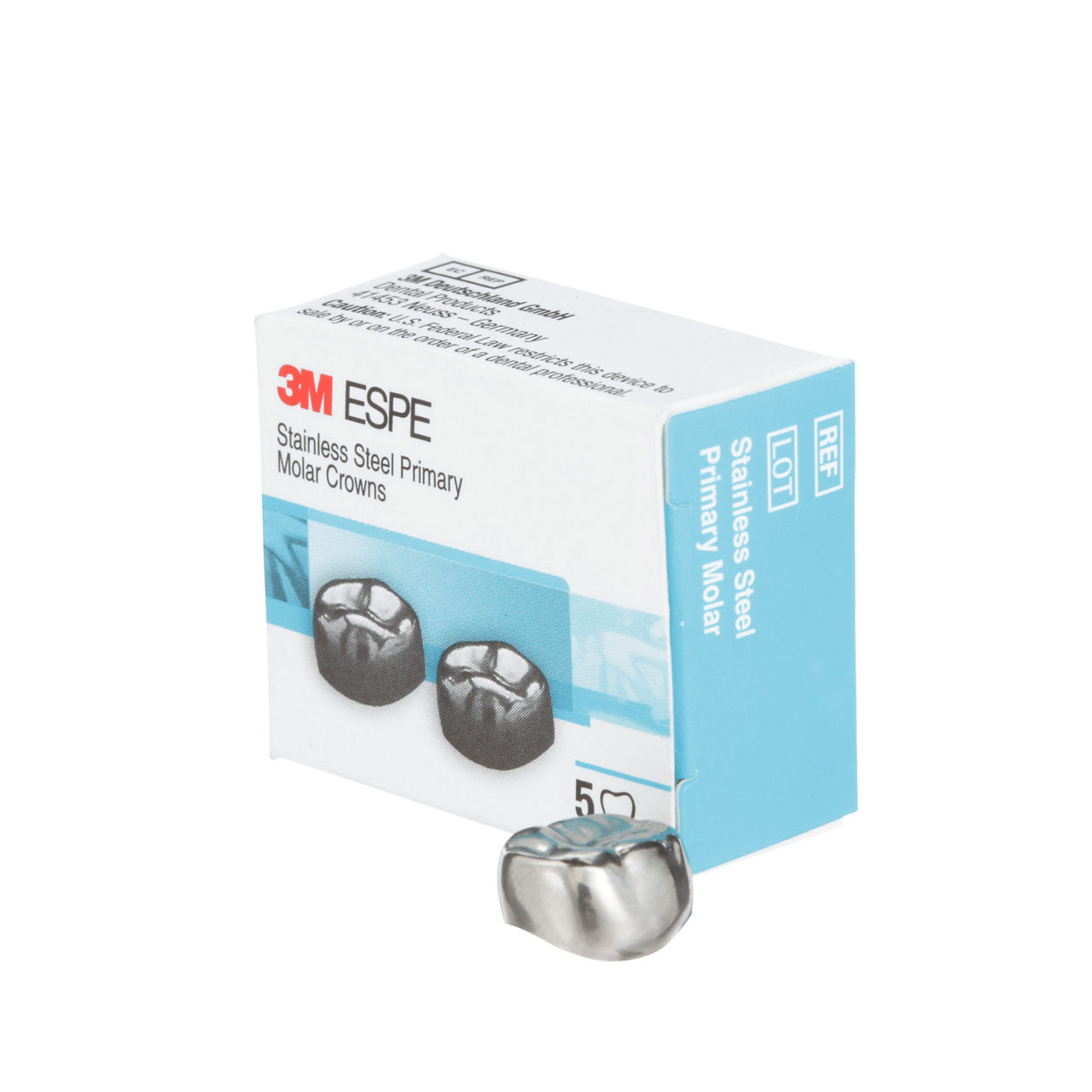 3M ESPE Stainless Steel Second Primary Molar Replacement Crown Refills, E-LR-7, lower right
