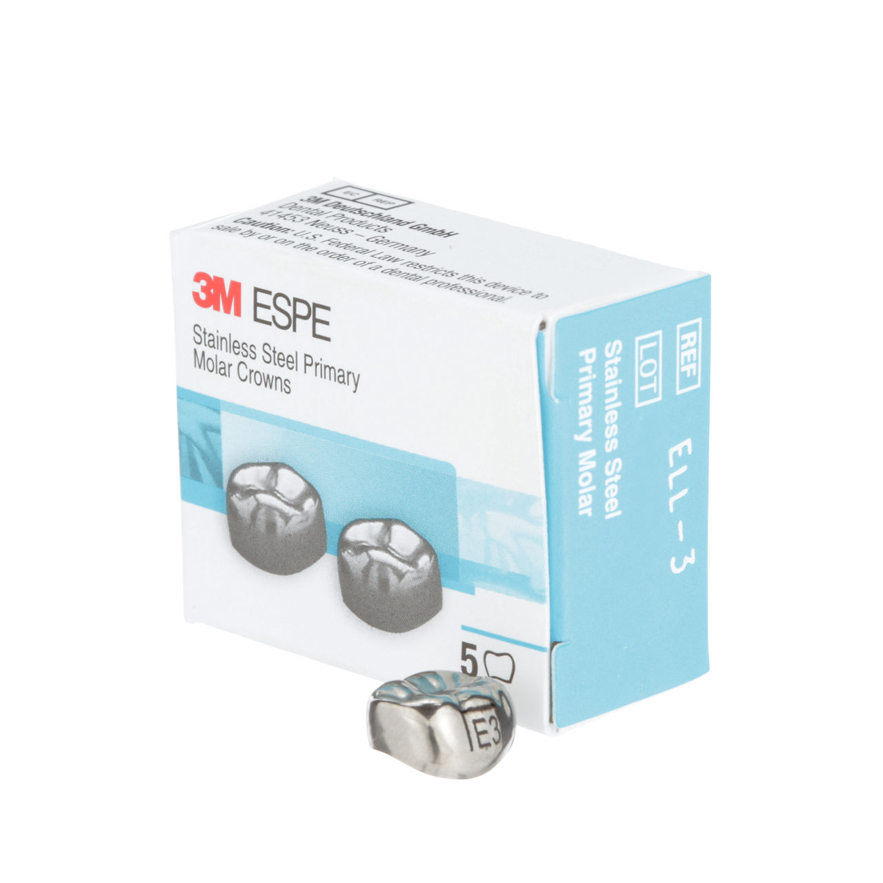 3M ESPE Stainless Steel Crowns for Primary Molars Refill, E-LL-3