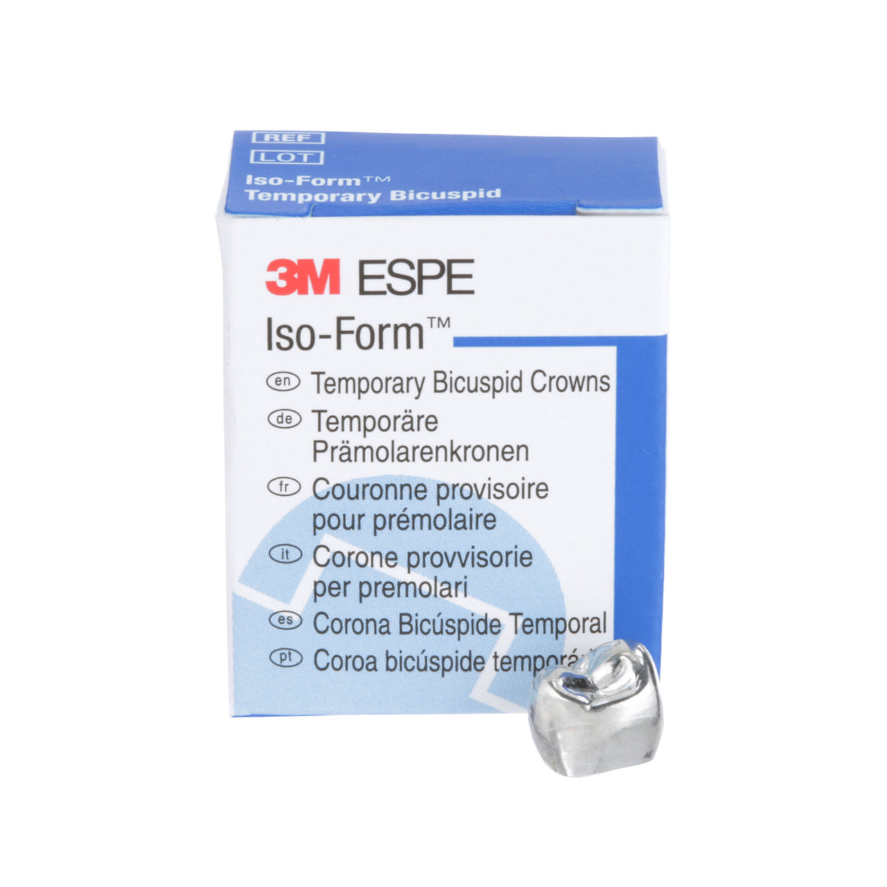 3M™ Iso-Form™ Temporary Bicuspid Crowns, U44, Upper Right FirstBicuspid, 5 Crowns