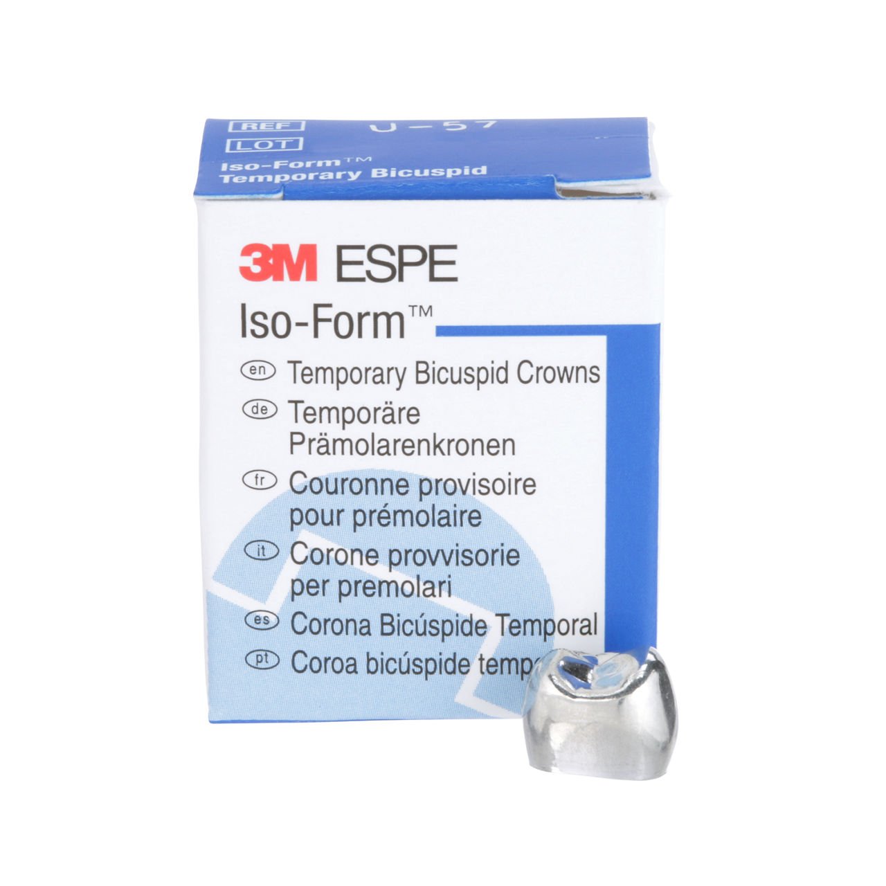 3M™ Iso-Form™ Temporary Bicuspid Crowns, U57, Upper Left SecondBicuspid, 5 Crowns