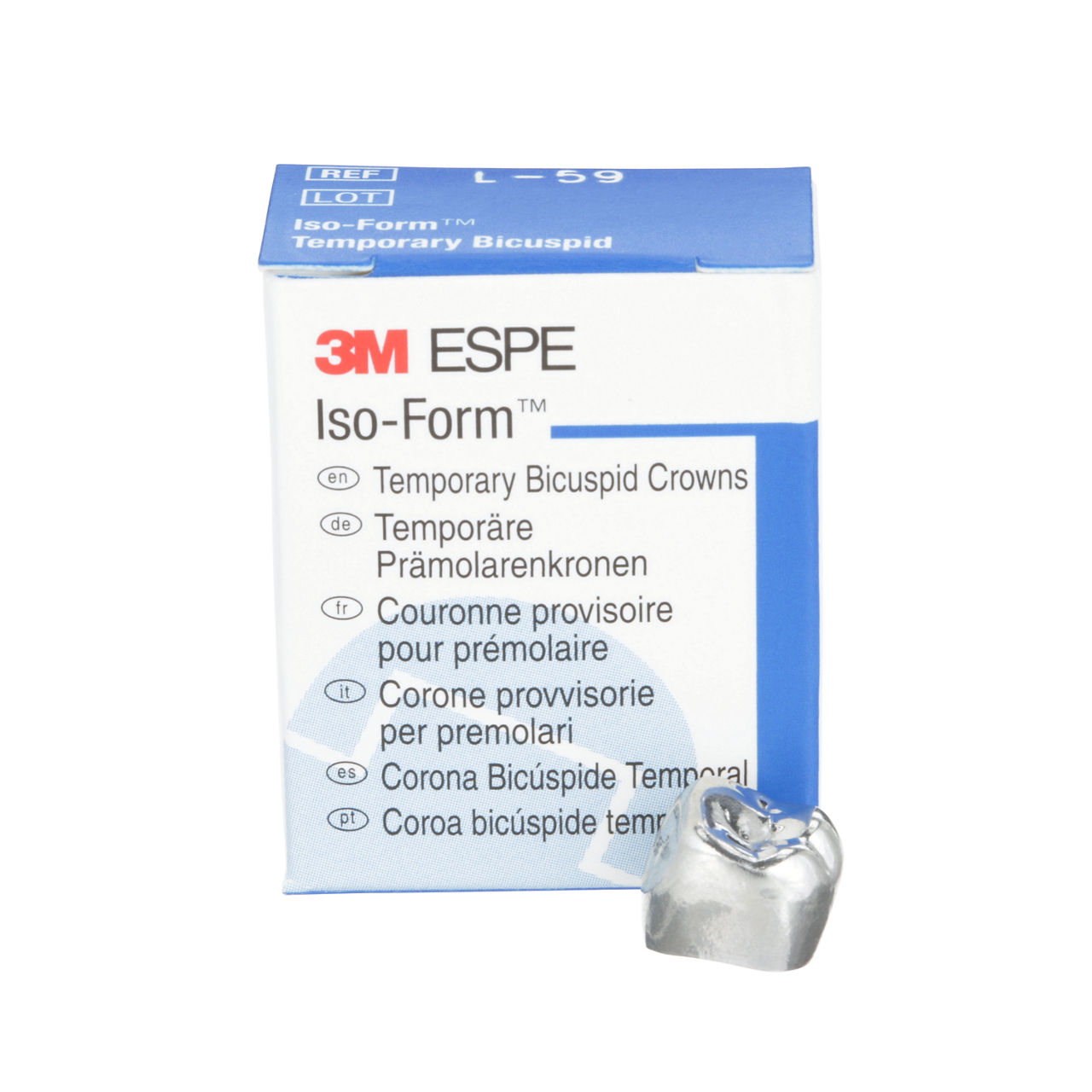 3M™ Iso-Form™ Temporary Bicuspid Crowns, L59, Lower Left SecondBicuspid, 5 Crowns