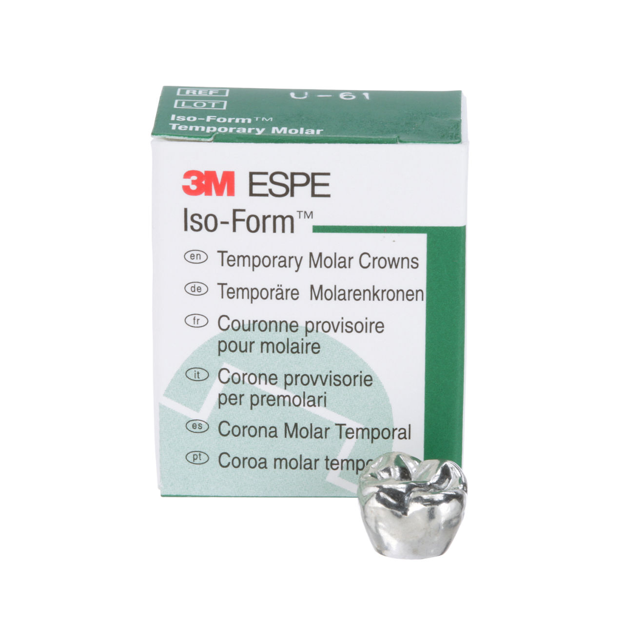 3M™ Iso-Form™ Temporary Molar Crowns, U61, Upper Left First Molar, 5Crowns