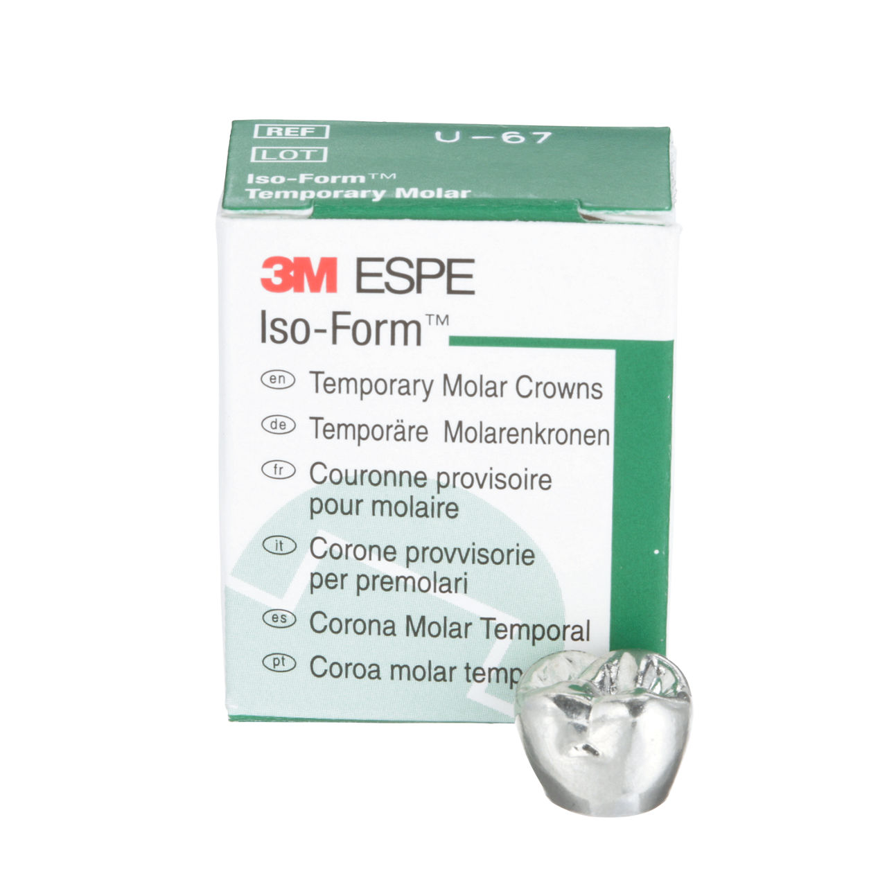 3M™ Iso-Form™ Temporary Molar Crowns, U67, Upper Left First Molar, 5Crowns