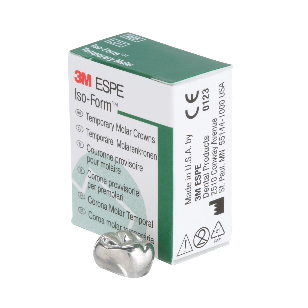 3M ESPE Iso-Form Second Molar Replacement Crown, U-72, upper right
