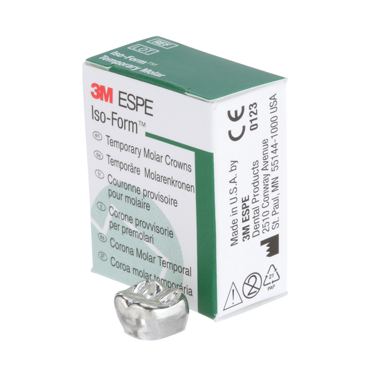 3M ESPE Iso-Form Second Molar Replacement Crown, L-72, lower right