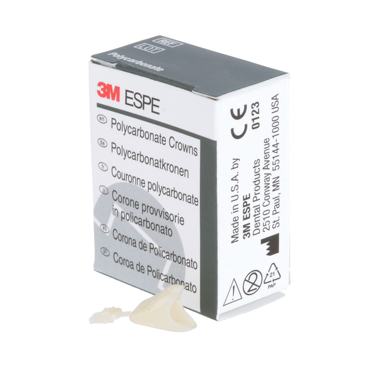 3M ESPE Polycarbonate Replacement Crown, upper left central, #15