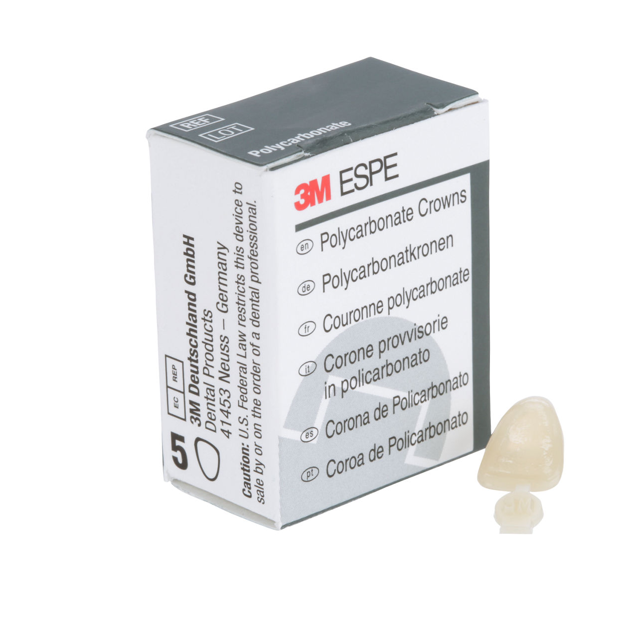 3M ESPE Polycarbonate Replacement Crown, upper left central, #17