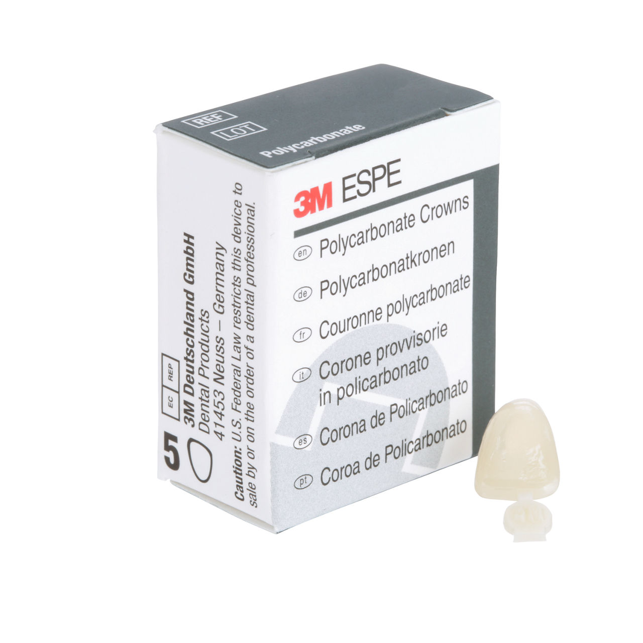 3M ESPE Polycarbonate Replacement Crown, upper left central, #18