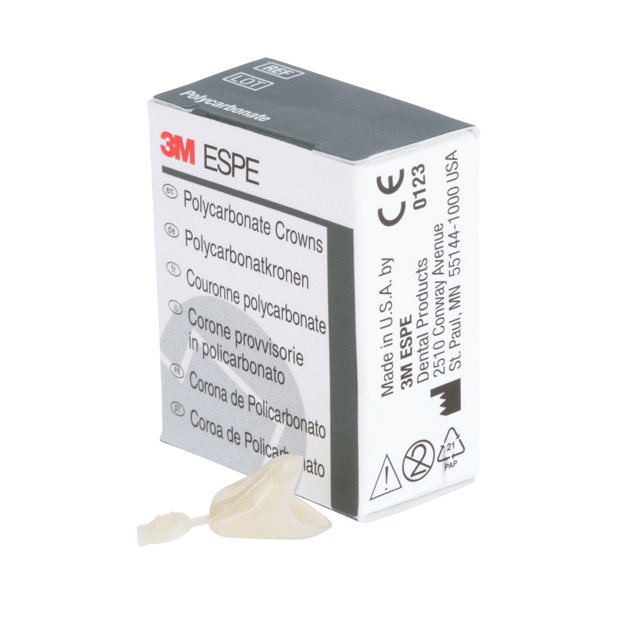 3M ESPE Polycarbonate Replacement Crown, upper left central, #18