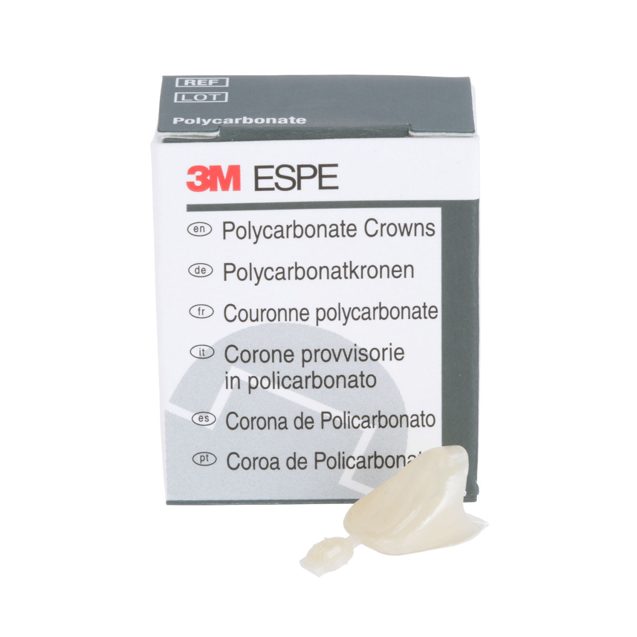 3M™ Polycarbonate Crowns, 102, Upper Left Central, 5 Crowns