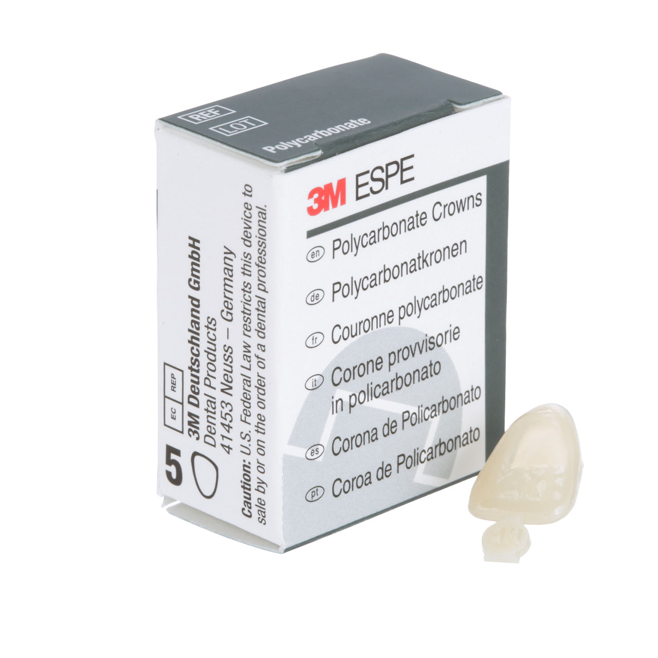 3M ESPE Polycarbonate Replacement Crown, upper left central, #102