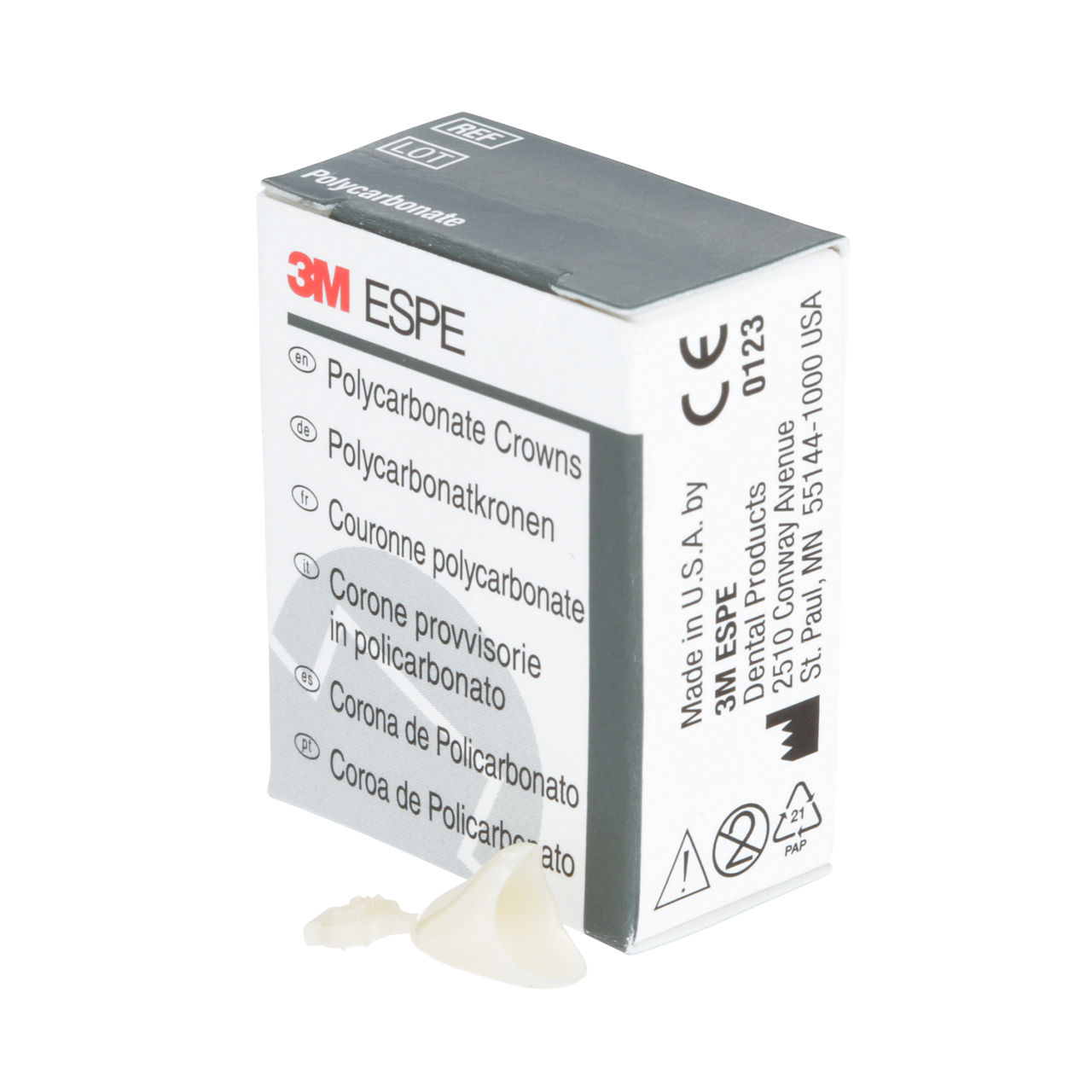 Dental Polycarbonate Temporary Crowns - Upper Left Cuspid #36 (ULC) - 5/Pack, House Brand