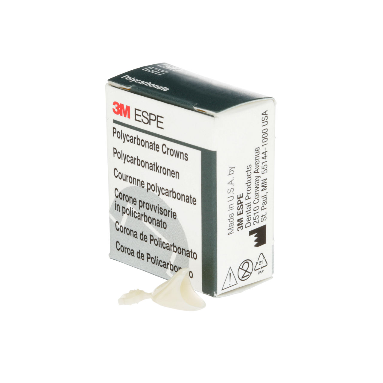 3M ESPE Polycarbonate Replacement Crown, upper left cuspid, #36