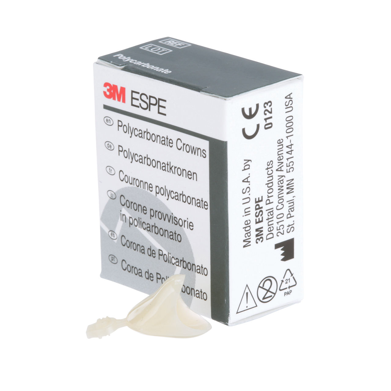 3M ESPE Polycarbonate Replacement Crown, upper left cuspid, #303