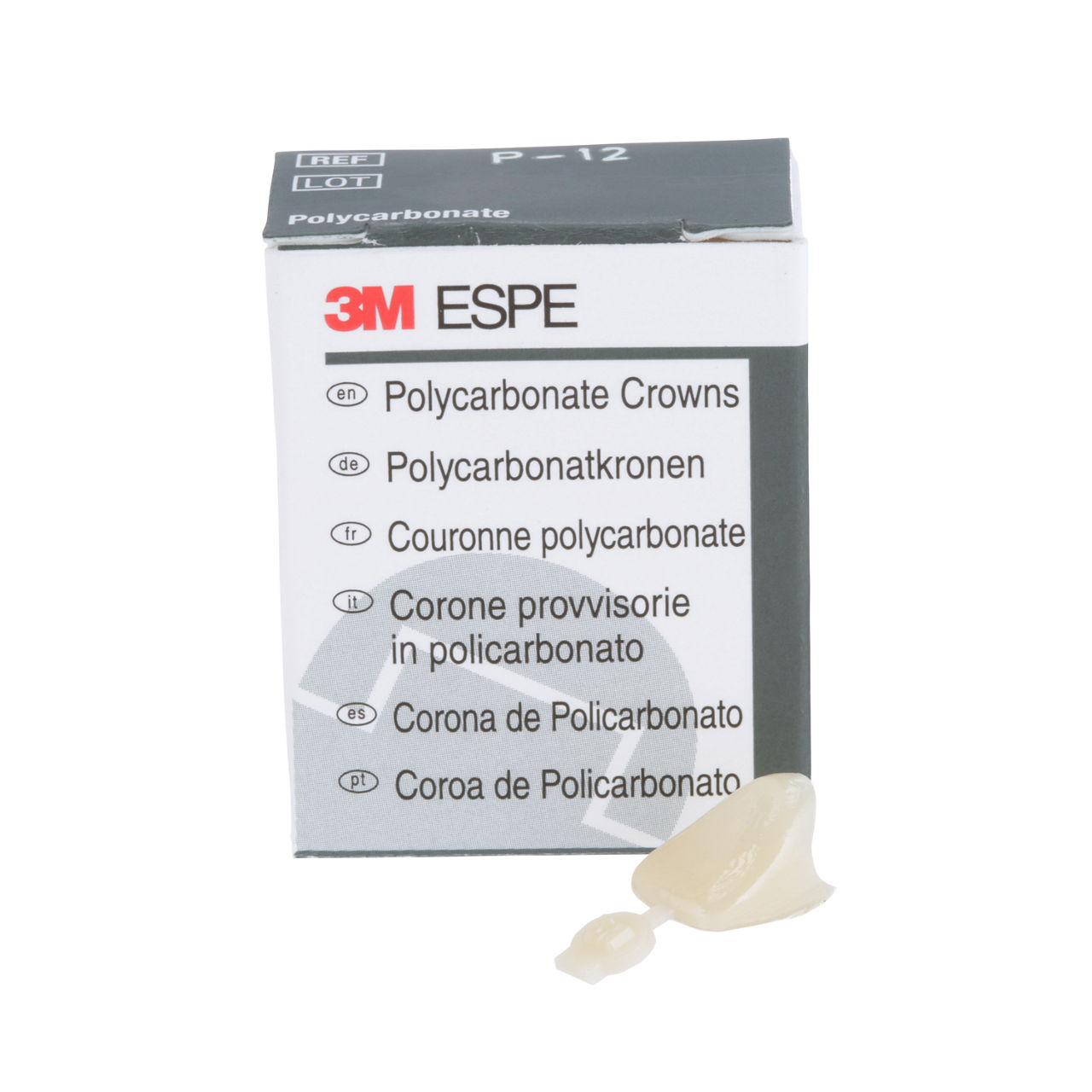 3M™ Polycarbonate Crowns, 12, Upper Right Central, 5 Crowns