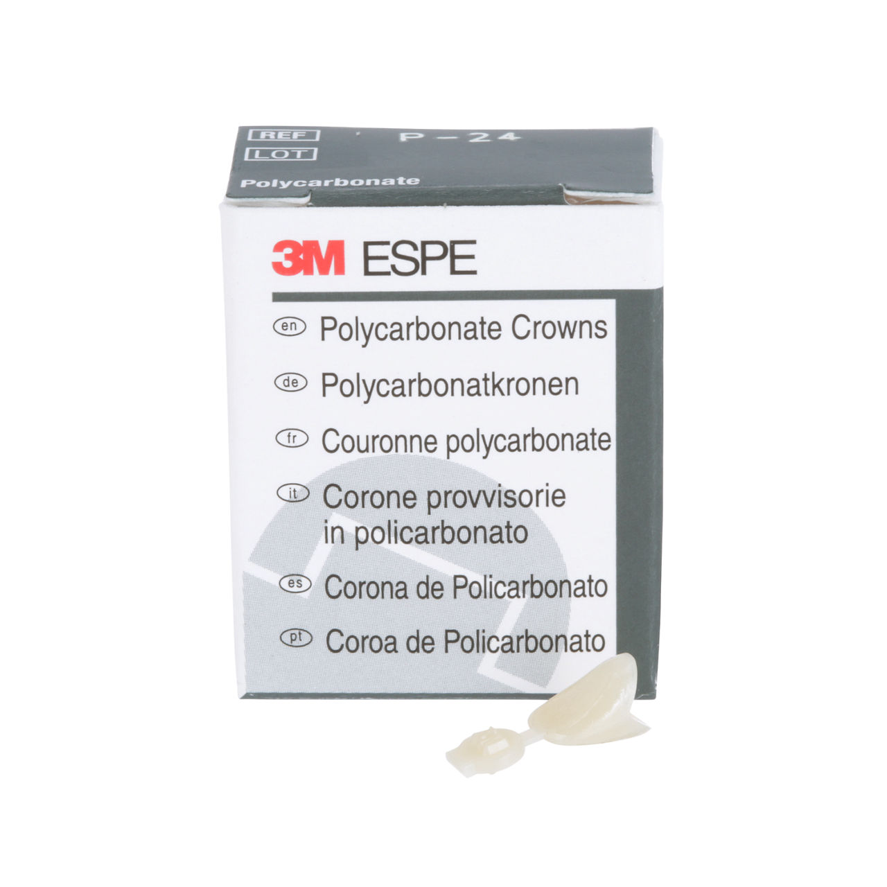 3M™ Polycarbonate Crowns, 24, Upper Right Lateral, 5 Crowns