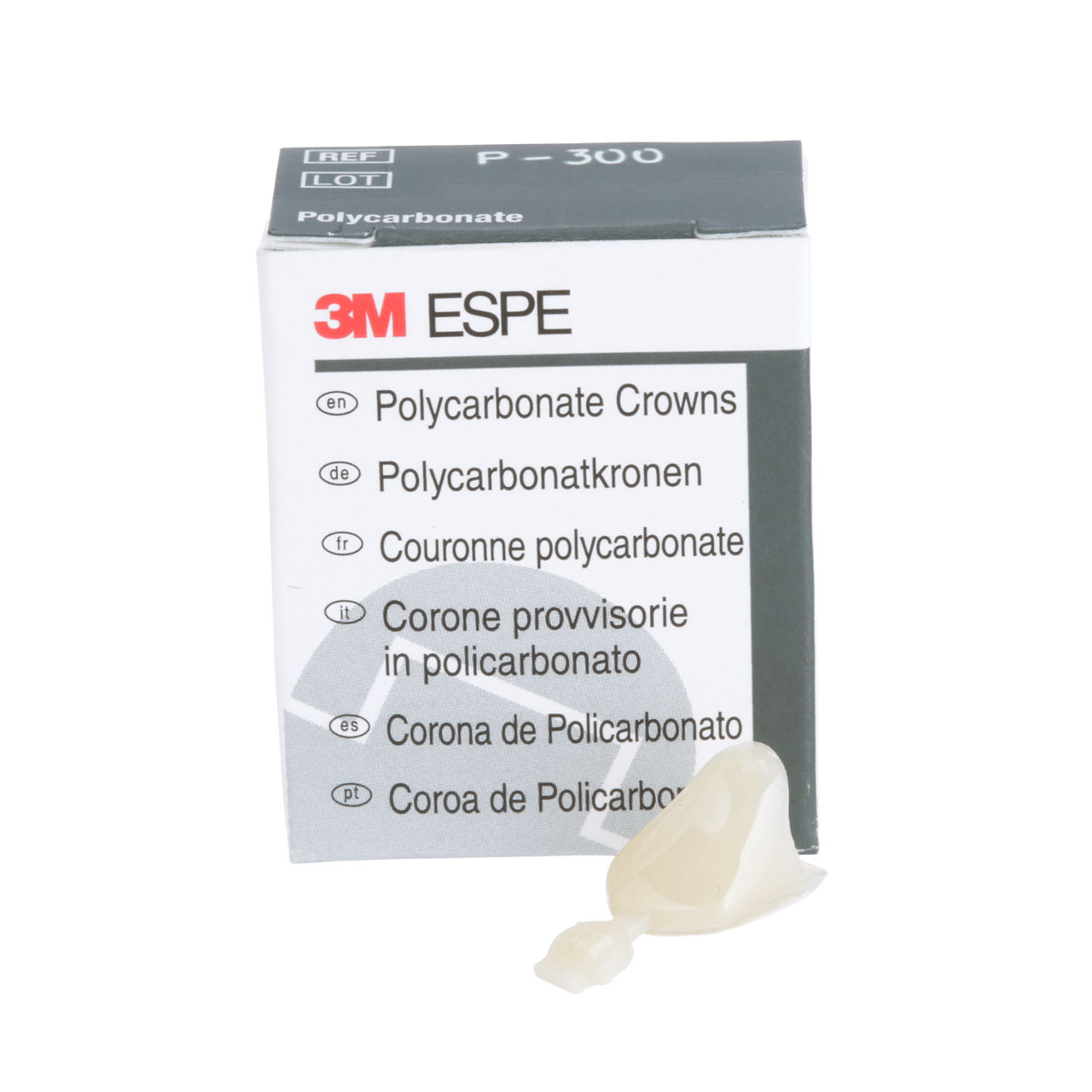 3M™ Polycarbonate Crowns, 300, Upper Right Cuspid, 5 Crowns
