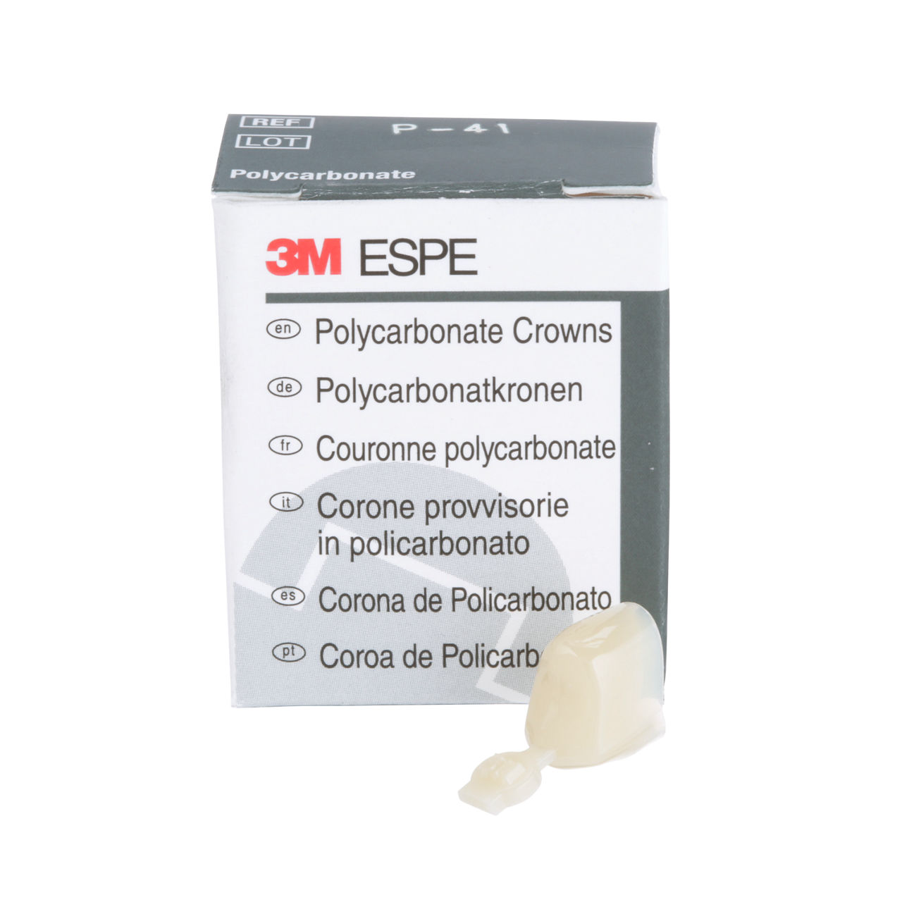 3M™ Polycarbonate Crowns, 41, First Bicuspid, 5 Crowns