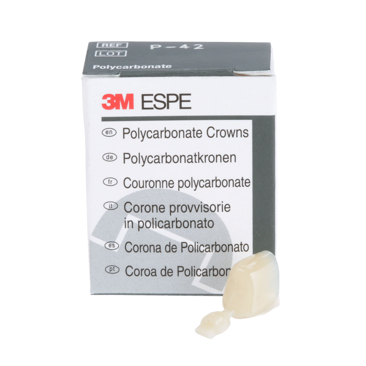 3M™ Polycarbonate Crowns, 42, First Bicuspid, 5 Crowns