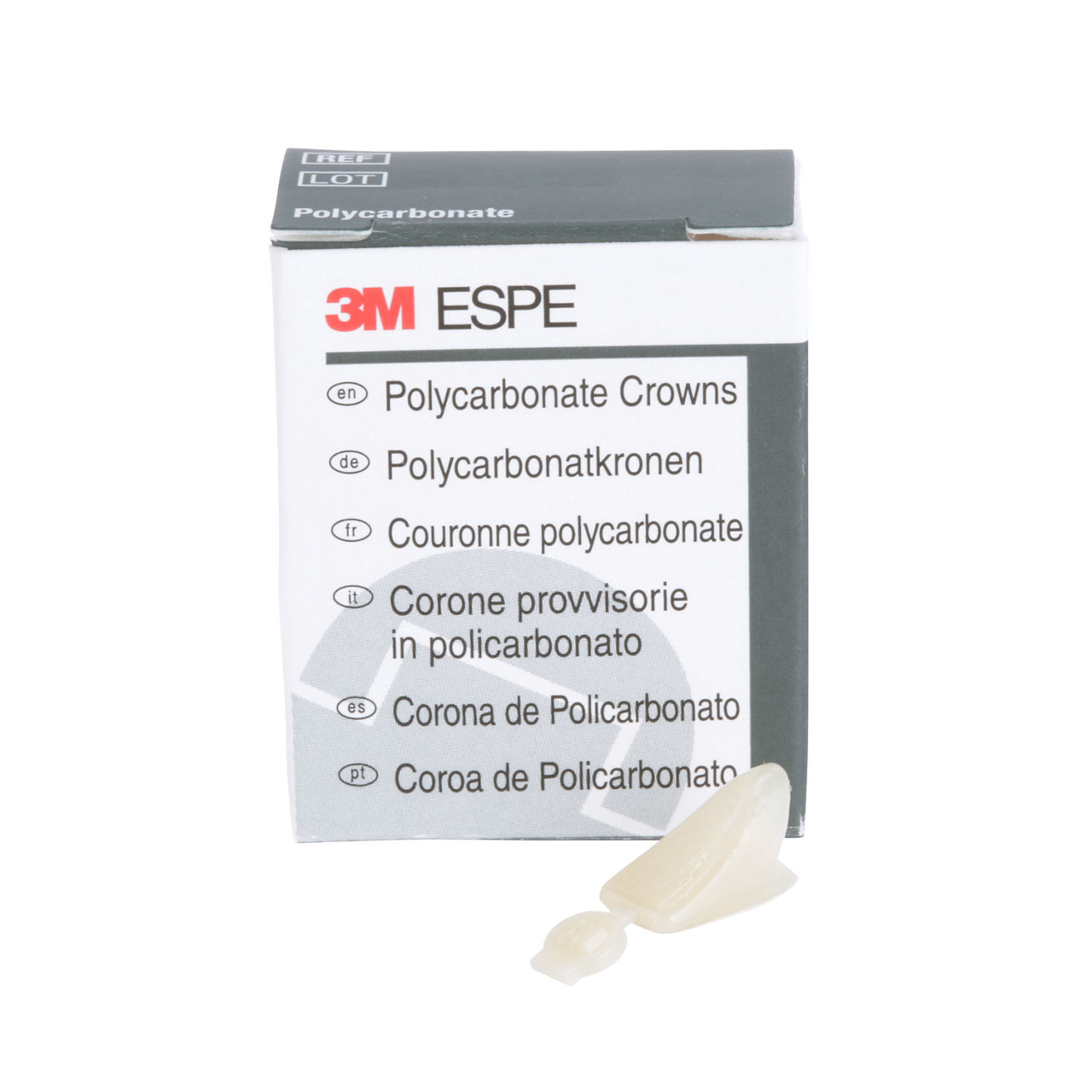 3M™ Polycarbonate Crowns, 65, Short Lower Anterior, 5 Crowns