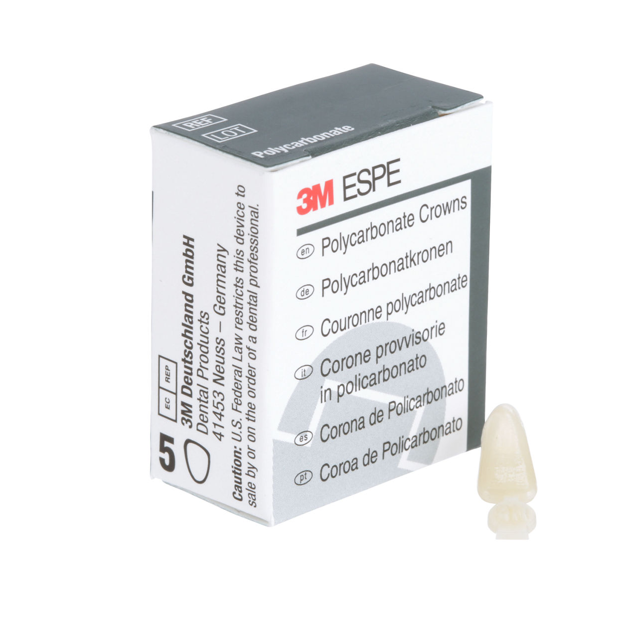 3M ESPE Polycarbonate Replacement Crown, short lower anterior, #66