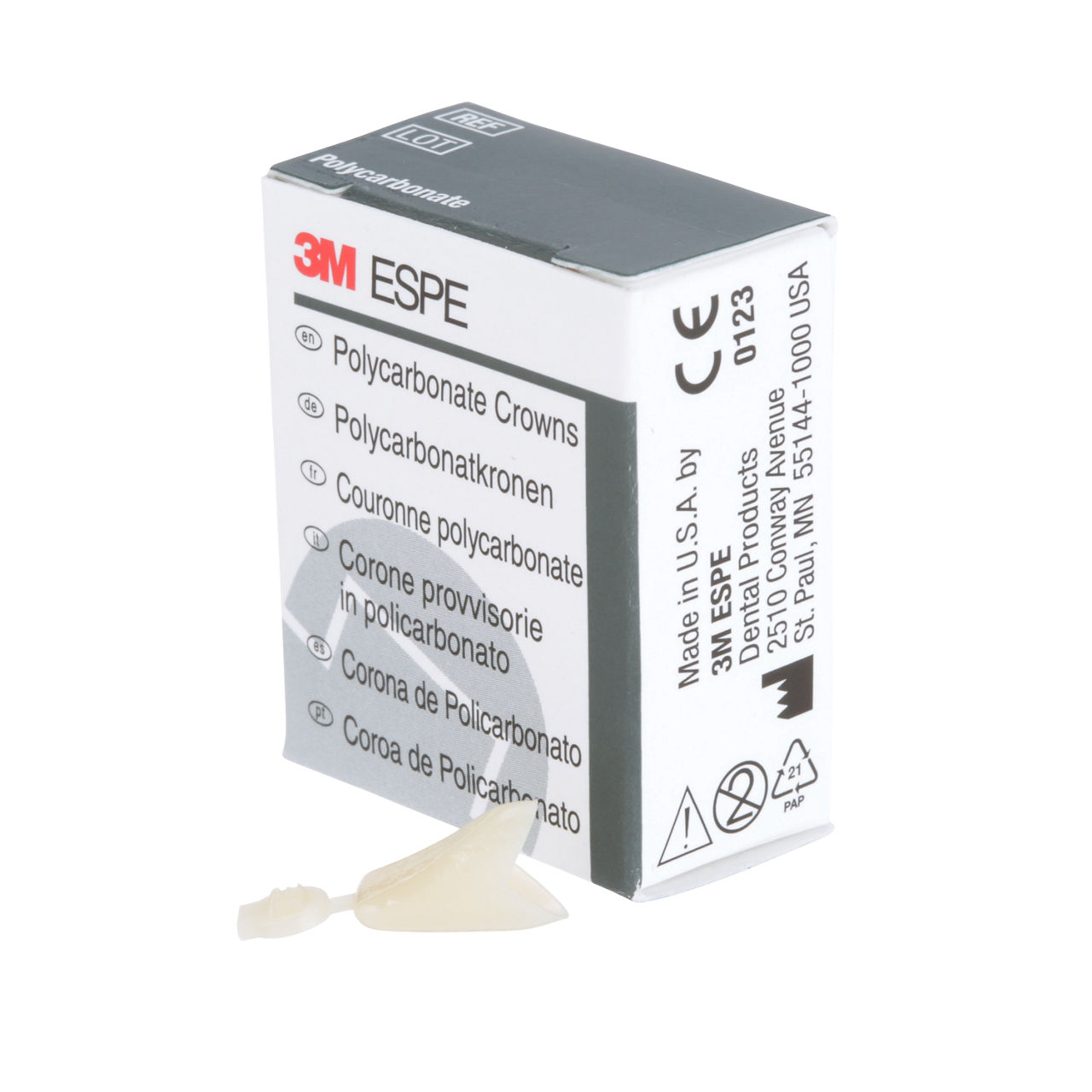 3M ESPE Polycarbonate Replacement Crown, short lower anterior, #66