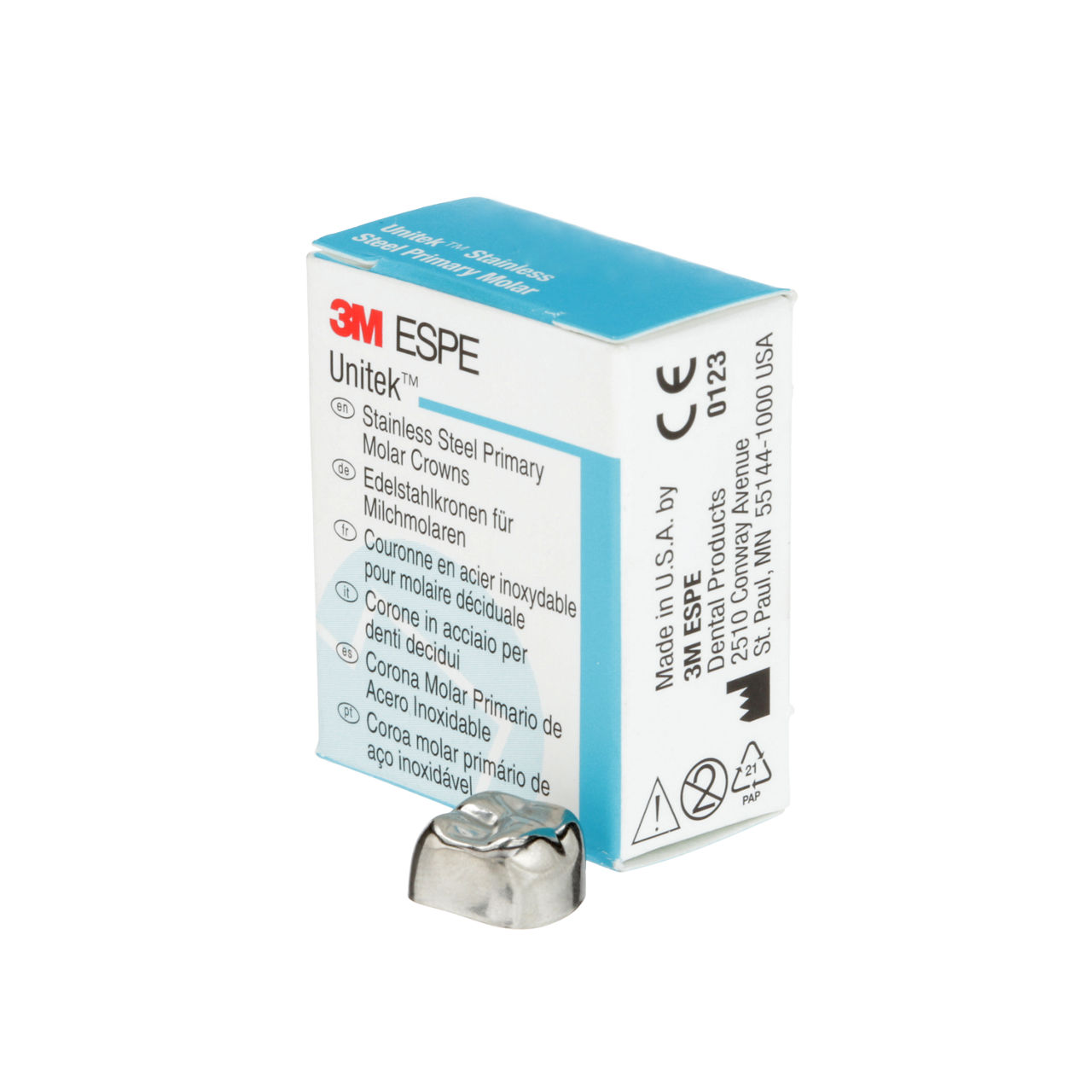 3M ESPE Unitek Stainless Steel Second Primary Molar Crown, 900224, upper right, size 4