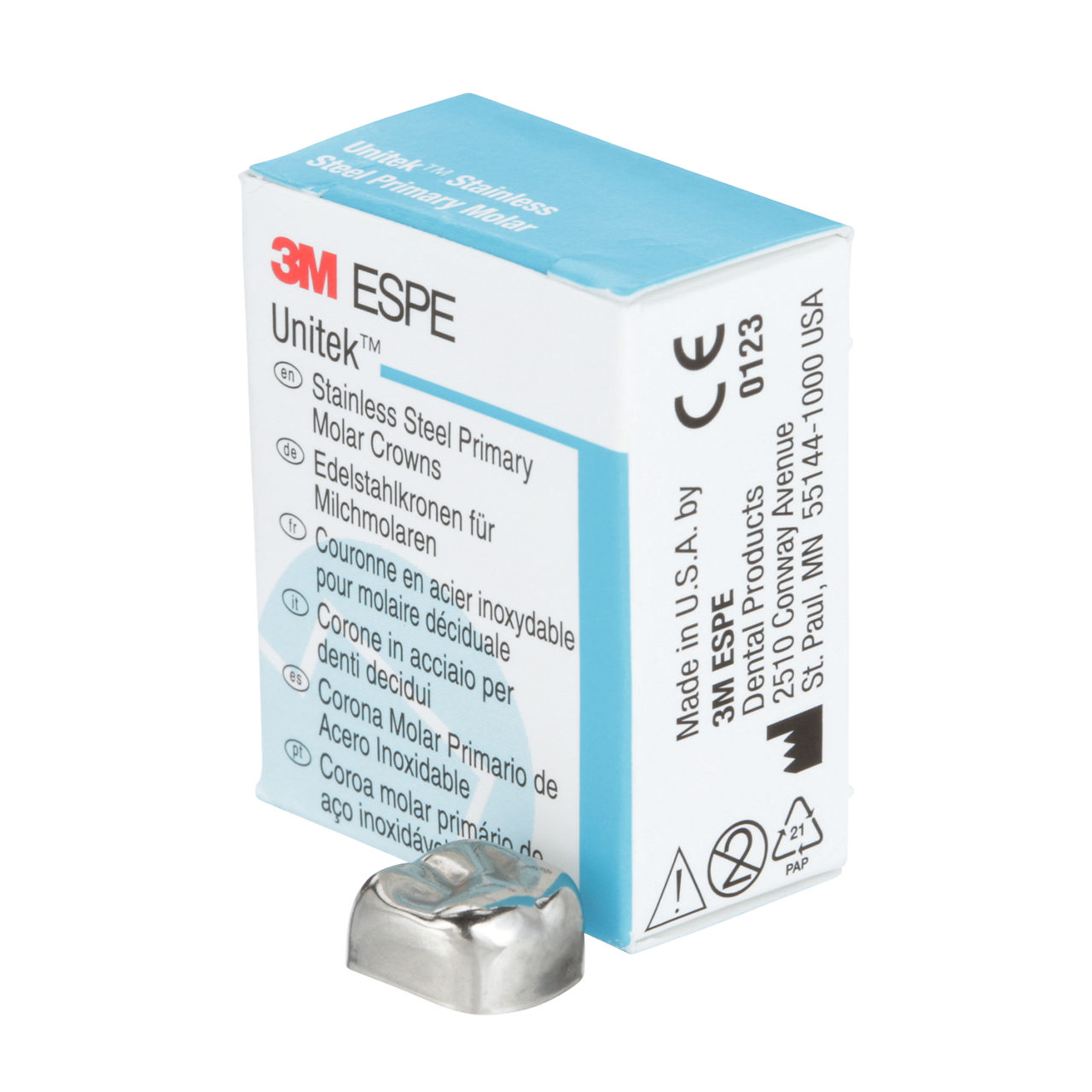 3M ESPE Unitek Stainless Steel Second Primary Molar Crown, 900225, upper right, size 5