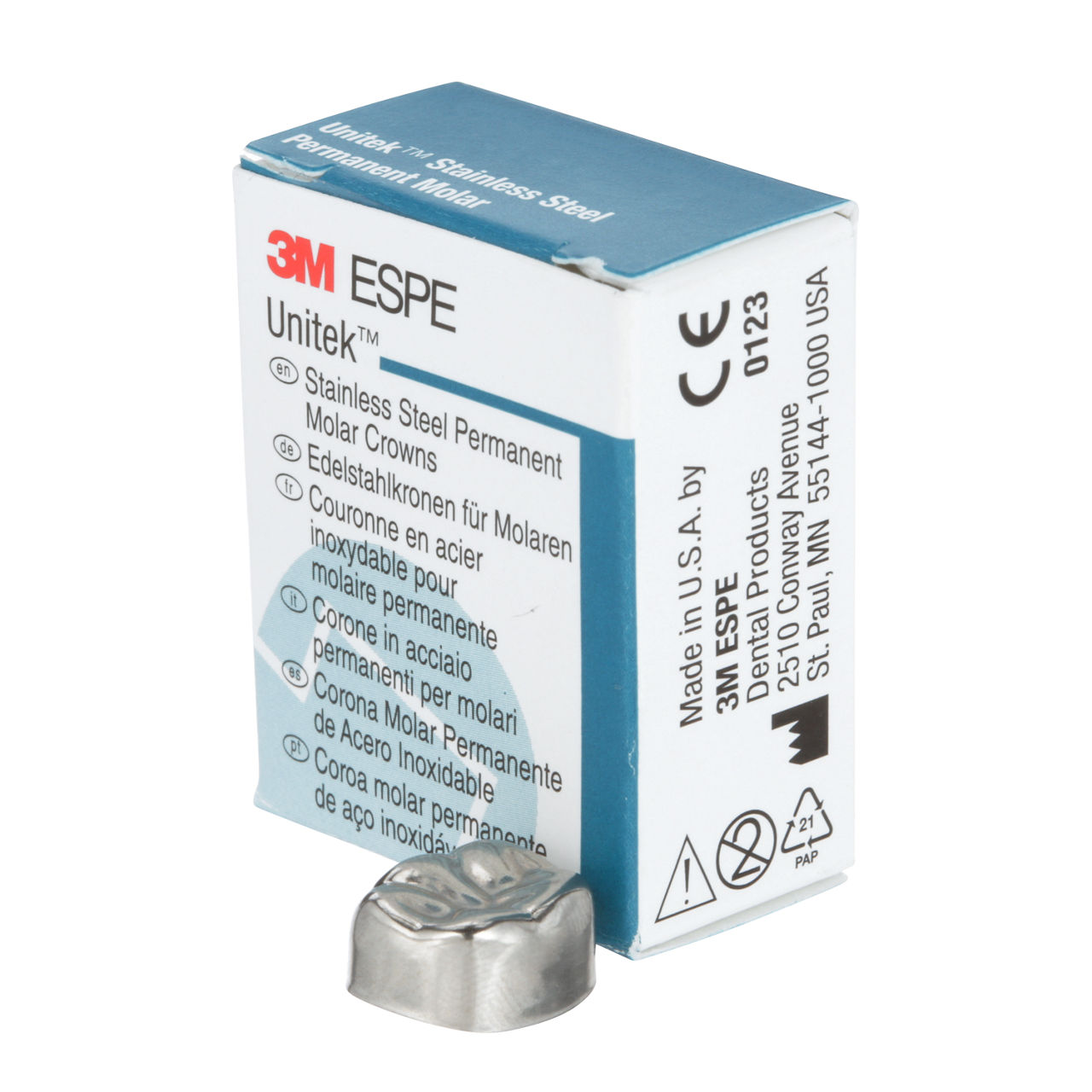 3M ESPE Unitek Stainless Steel First Permanent Molar Crown, 900345, lower right, size 5