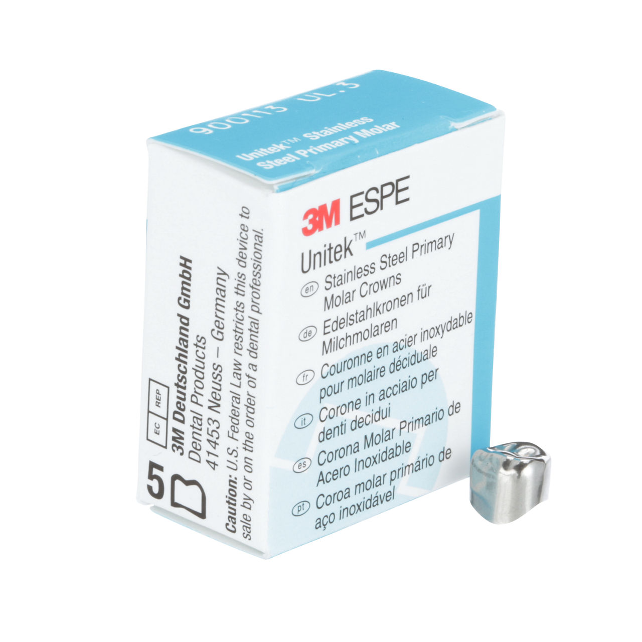 900113 UNITEK 1ST PRIM SS MOL UL-3 5/PAC