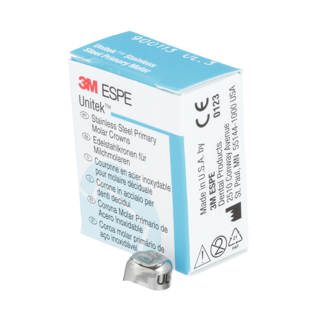 900113 UNITEK 1ST PRIM SS MOL UL-3 5/PAC