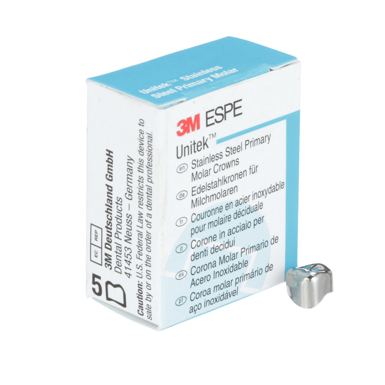 3M ESPE Unitek Stainless Steel First Primary Molar Crown, 900122, upper right, size 2