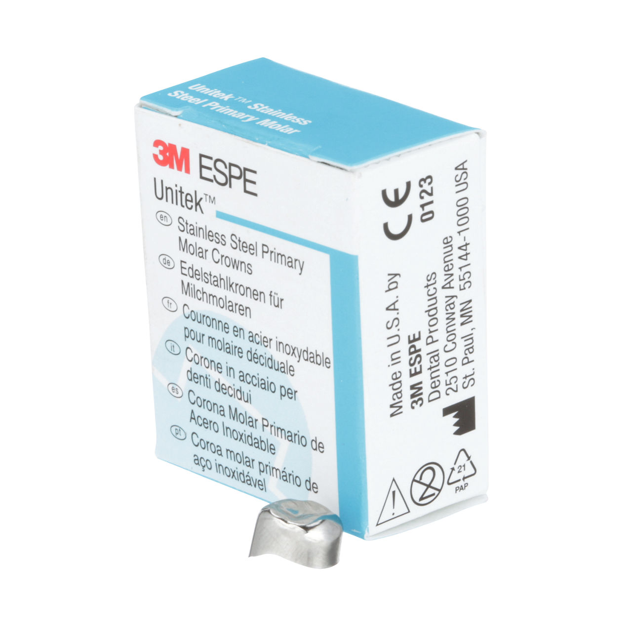 3M ESPE Unitek Stainless Steel First Primary Molar Crown, 900122, upper right, size 2