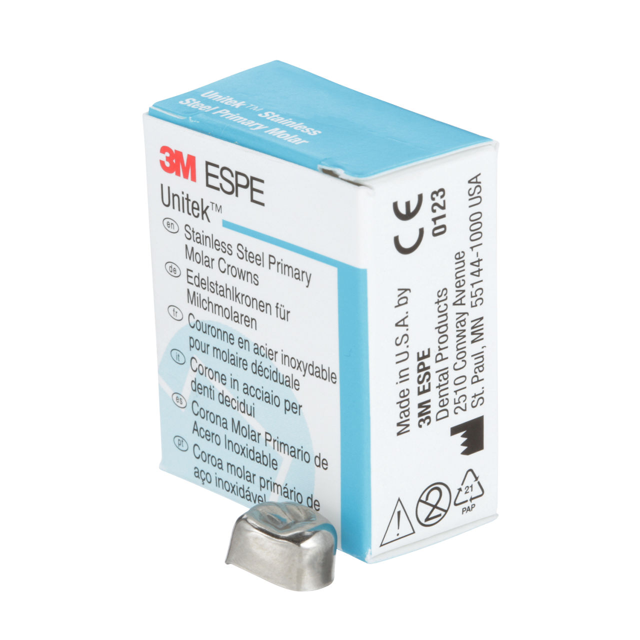 3M ESPE Unitek Stainless Steel First Primary Molar Crown, 900125, upper right, size 5