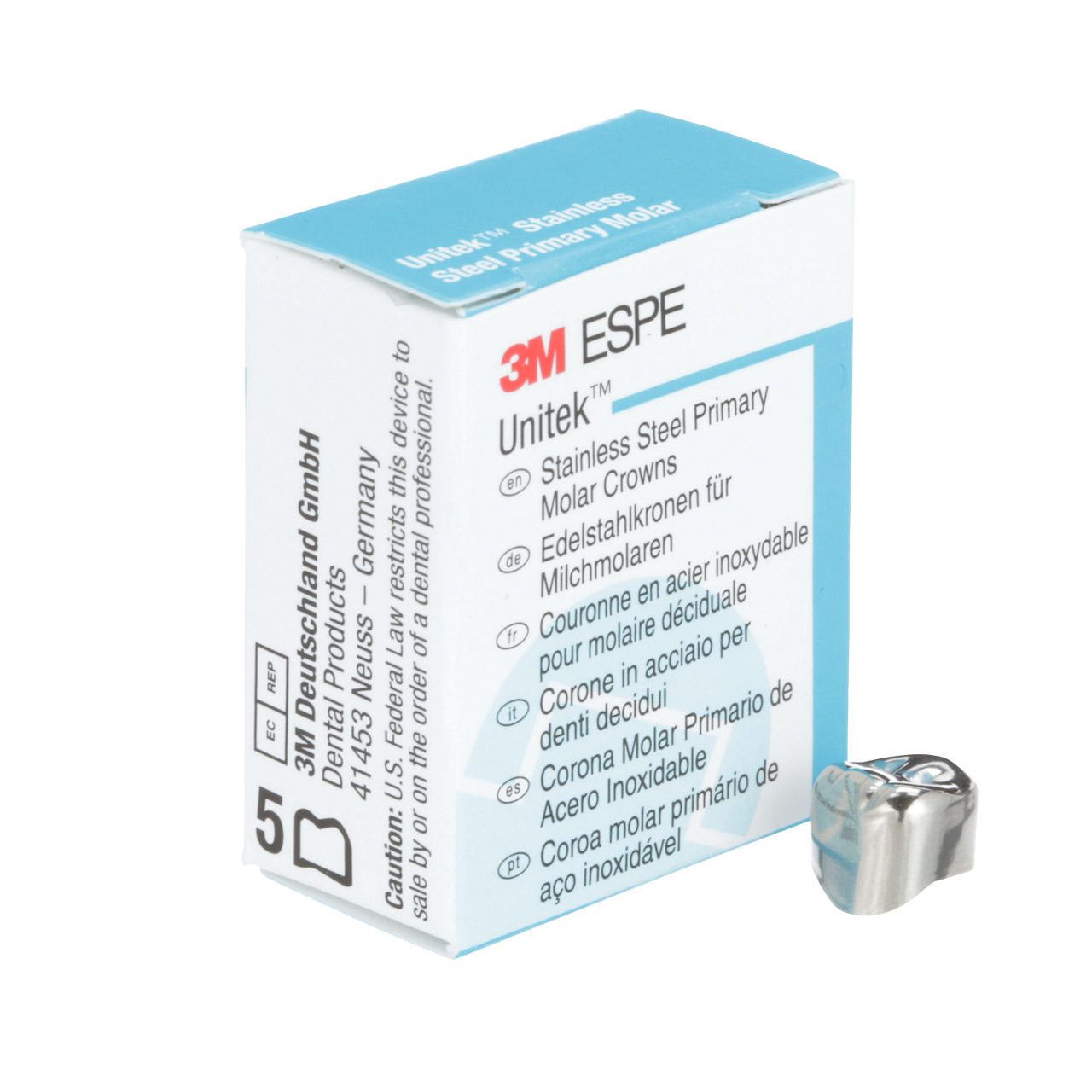 3M ESPE Unitek Stainless Steel First Primary Molar Crown, 900126, upper right, size 6