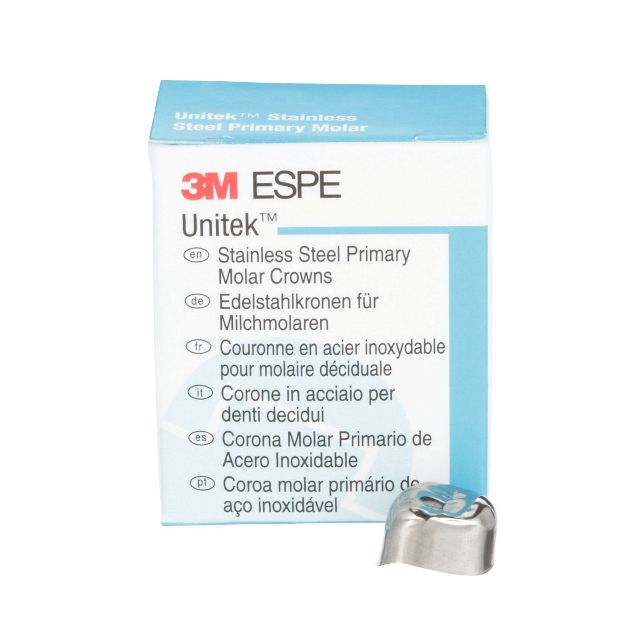 3M™ Unitek™ Stainless Steel Primary Molar Crowns, 900127, Upper RightFirst Primary Molar, Size 7, 5 Crowns