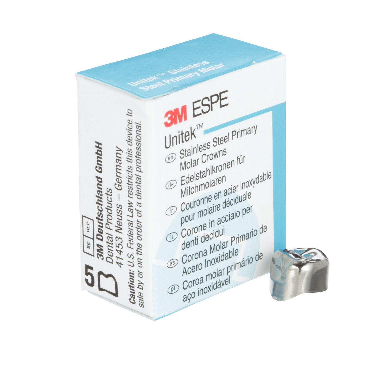 3M ESPE Unitek Stainless Steel First Primary Molar Crown, 900127, upper right, size 7