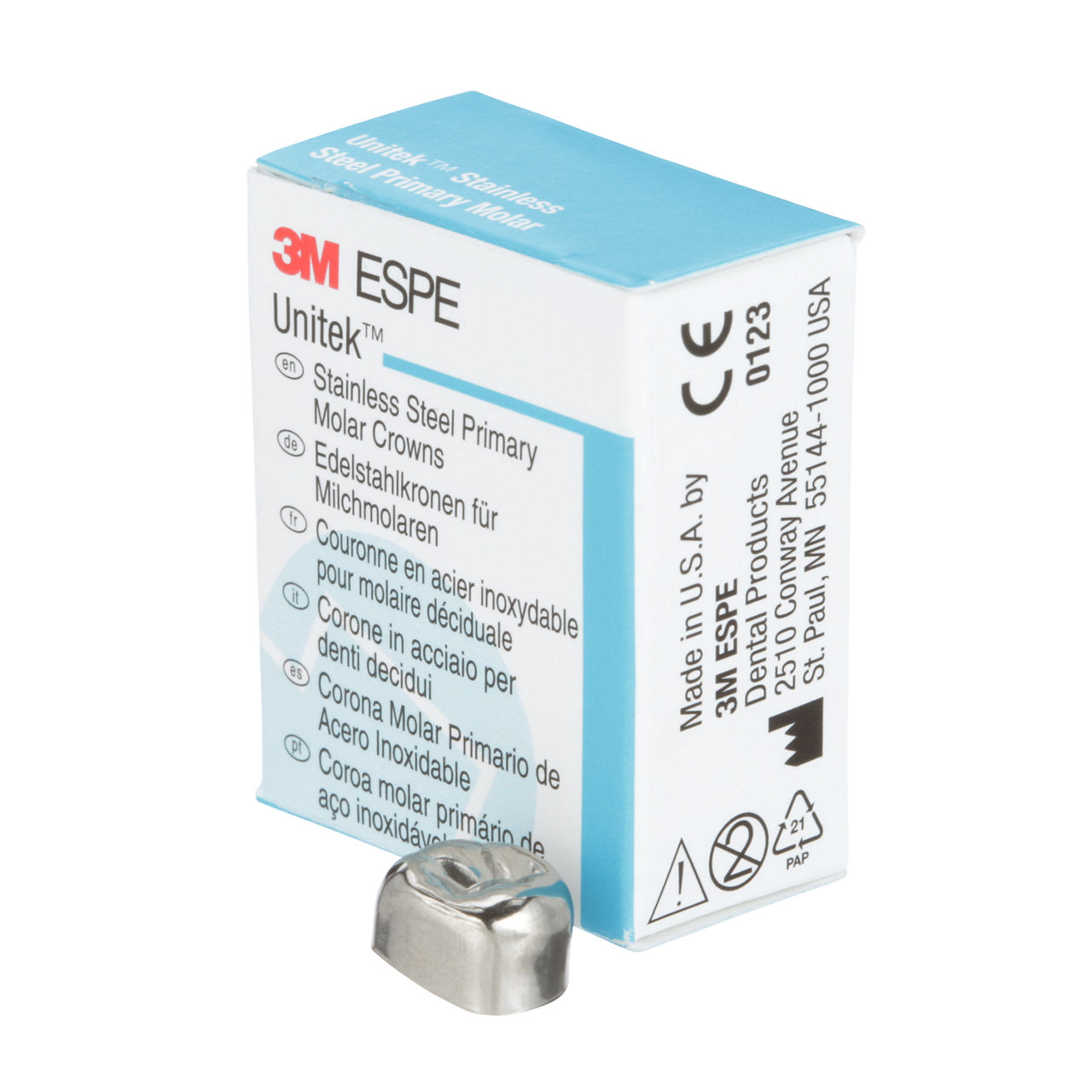 3M ESPE Unitek Stainless Steel First Primary Molar Crown, 900127, upper right, size 7