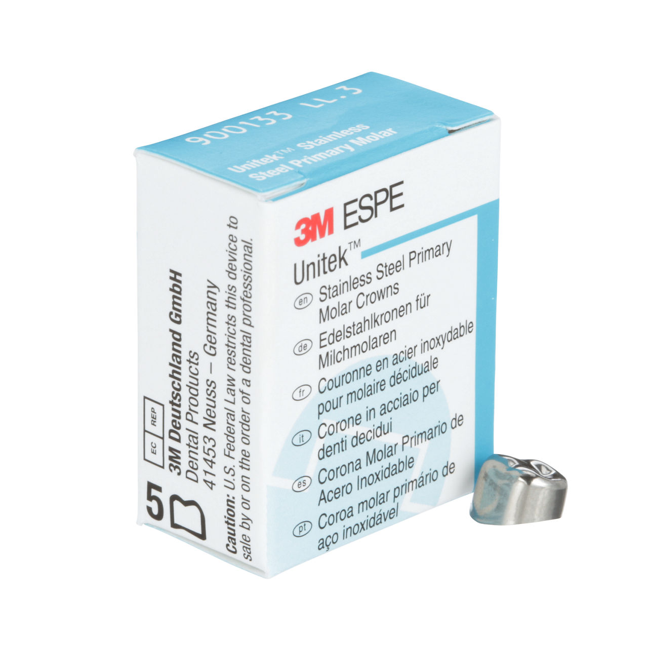 900133 UNITEK 1ST PRIM SS MOL LL-3 5/PAC