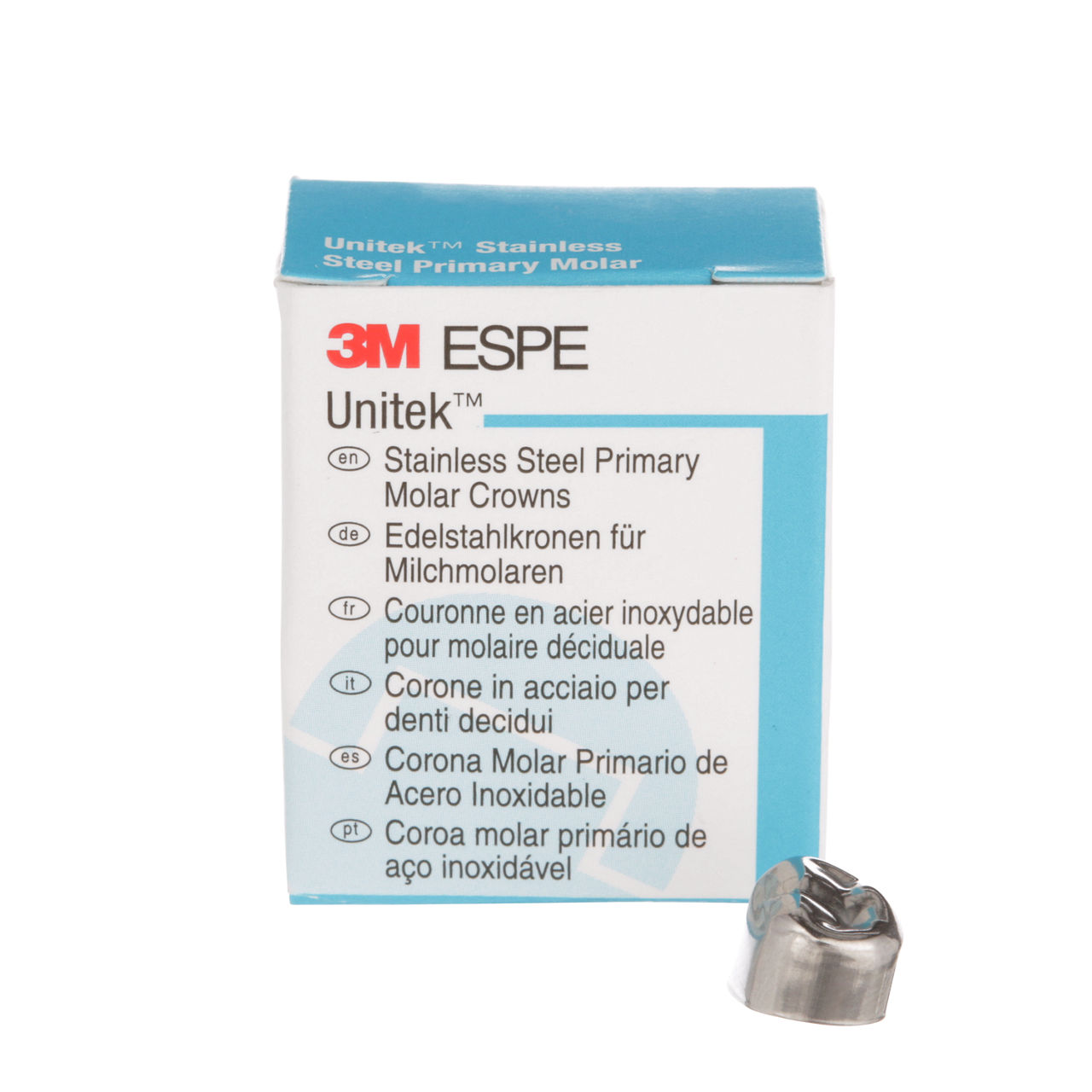 Couronne en acier inoxydable pour premières molaires primaires Unitek™3M™, 900137, inférieur gauche, taille 7