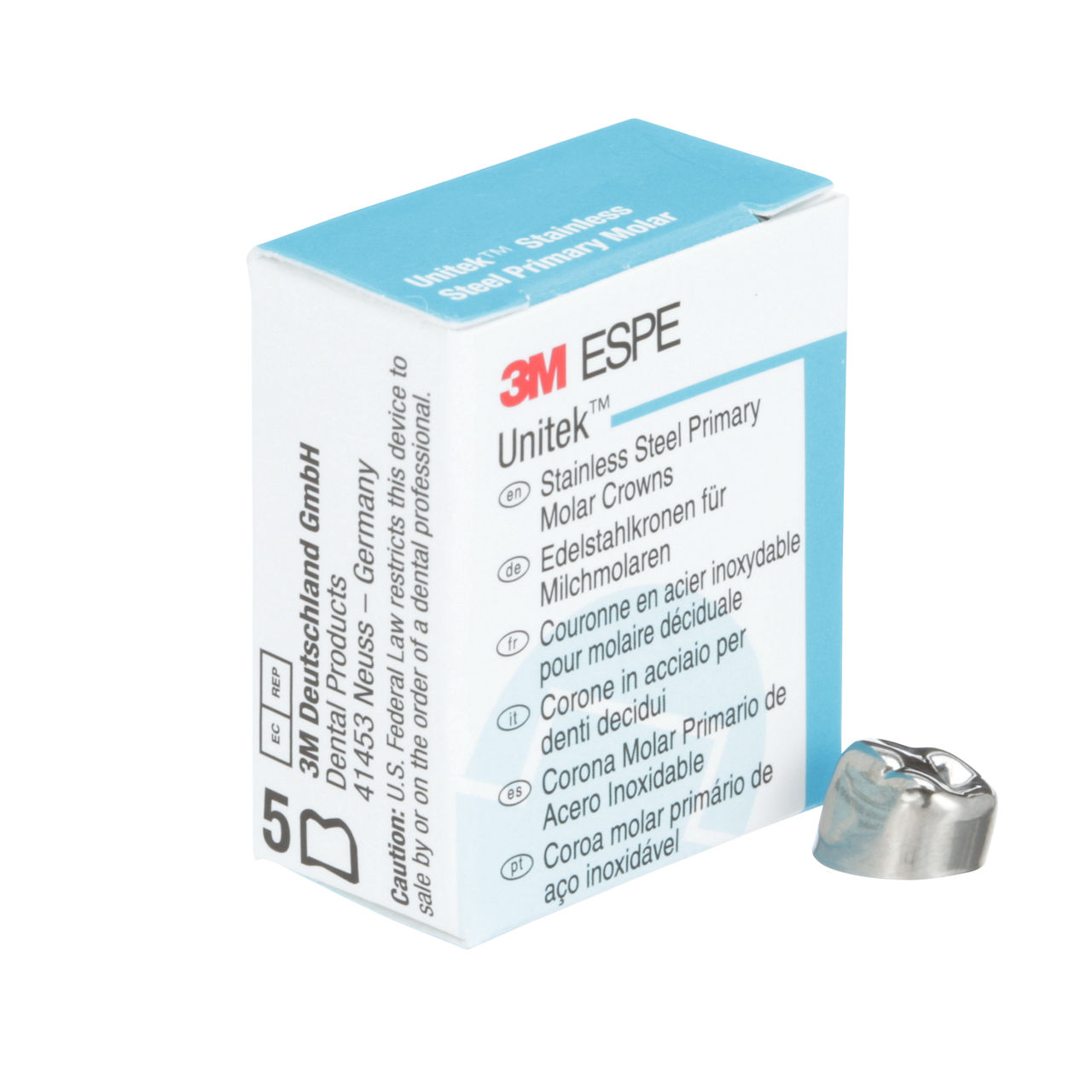 3M ESPE Unitek Stainless Steel First Primary Molar Crown, 900146, lower right, size 6