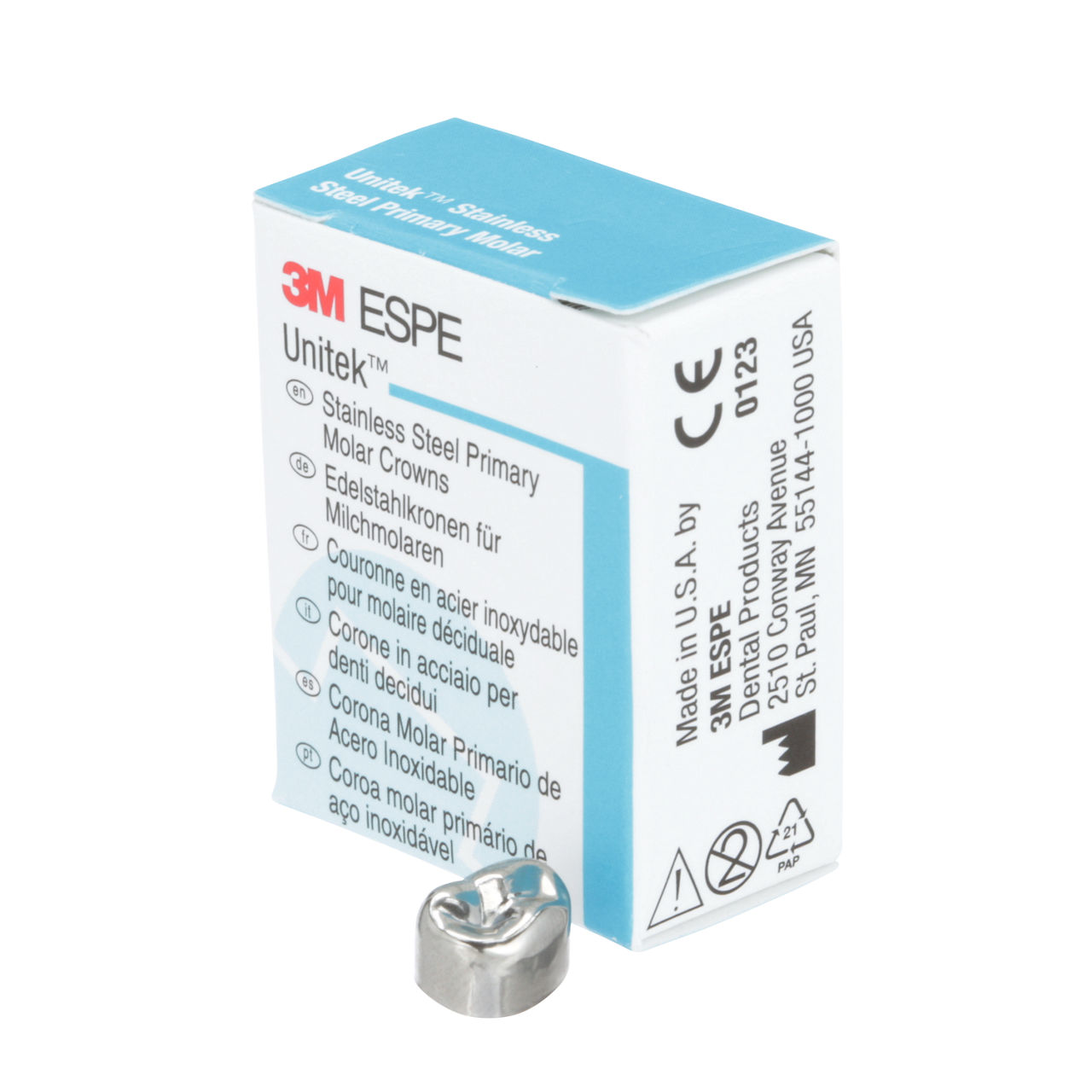 3M ESPE Unitek Stainless Steel First Primary Molar Crown, 900146, lower right, size 6