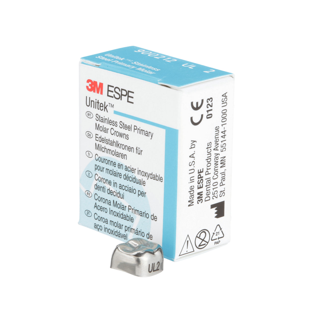 3M Unitek SS Second Primry Mlr Crown, U/L, Size 2 (5/bx), 900212