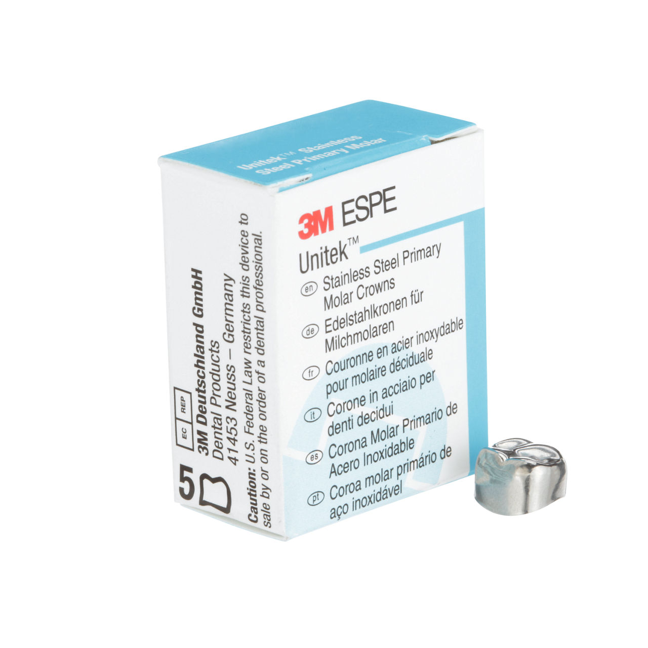 3M ESPE Unitek Stainless Steel Second Primary Molar Crown, 900222, upper right