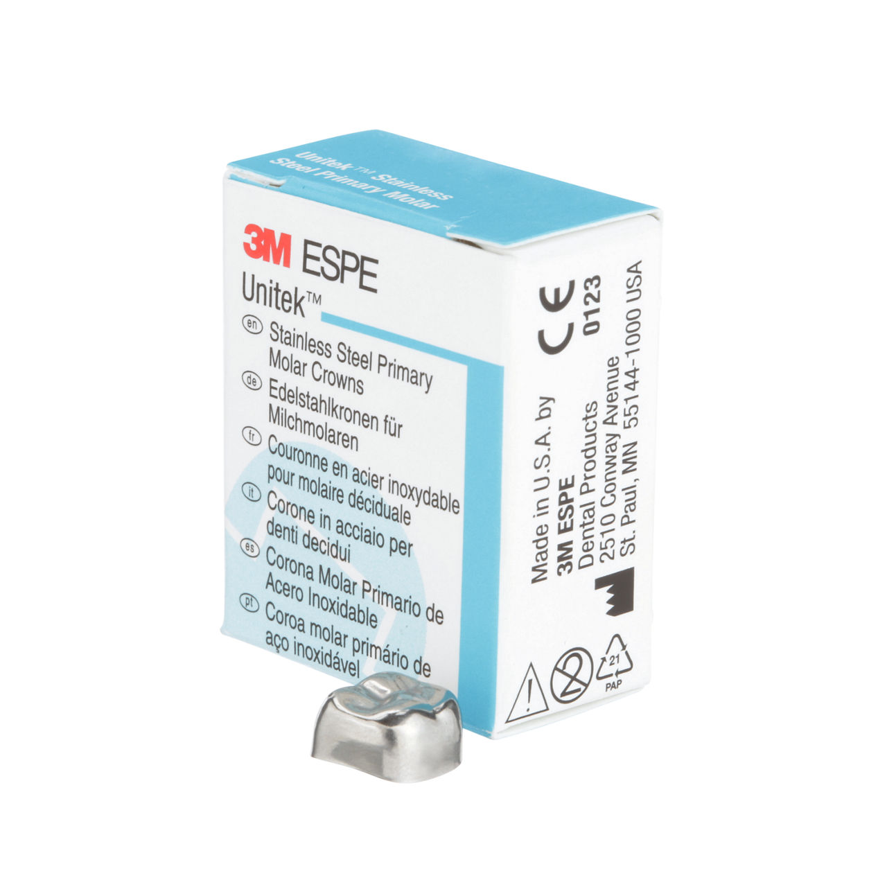 3M ESPE Unitek Stainless Steel Second Primary Molar Crown, 900222, upper right