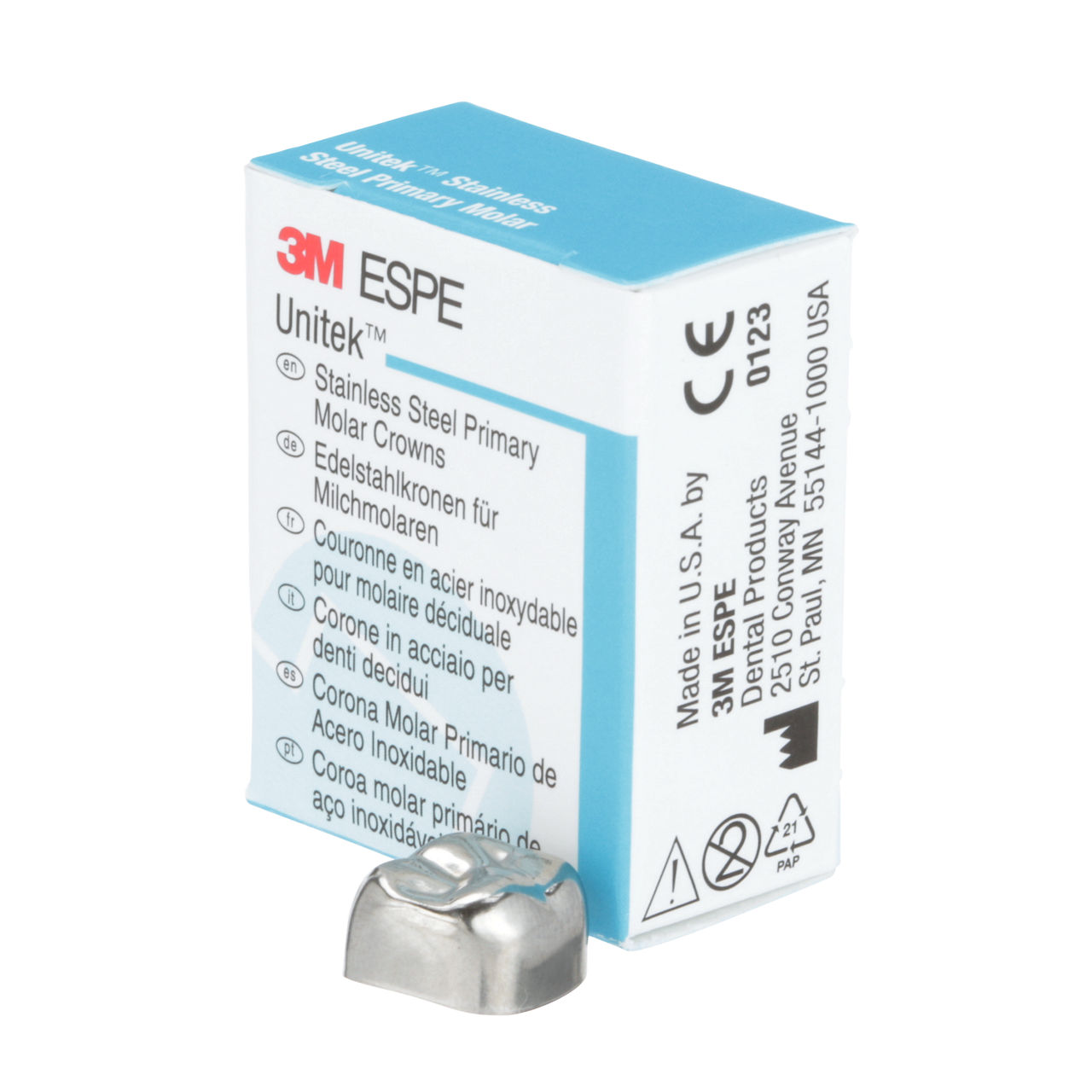 3M ESPE Unitek Stainless Steel Second Primary Molar Crown, 900226, upper right, size 6