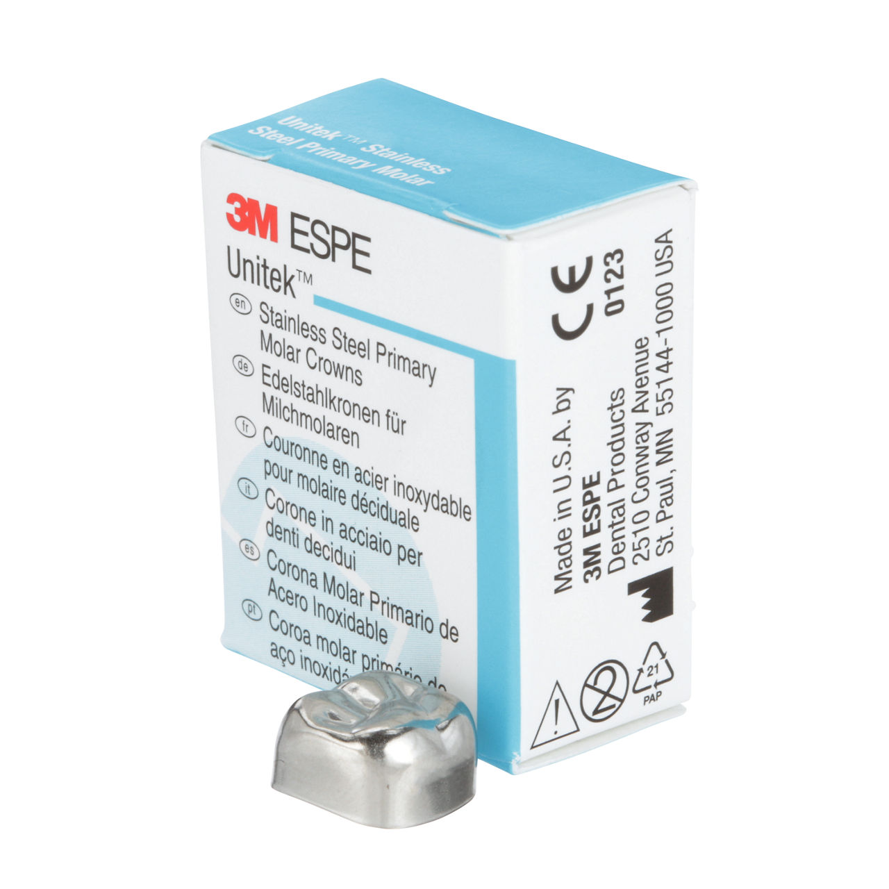 3M ESPE Unitek Stainless Steel Second Primary Molar Crown, 900227, upper right, size 7