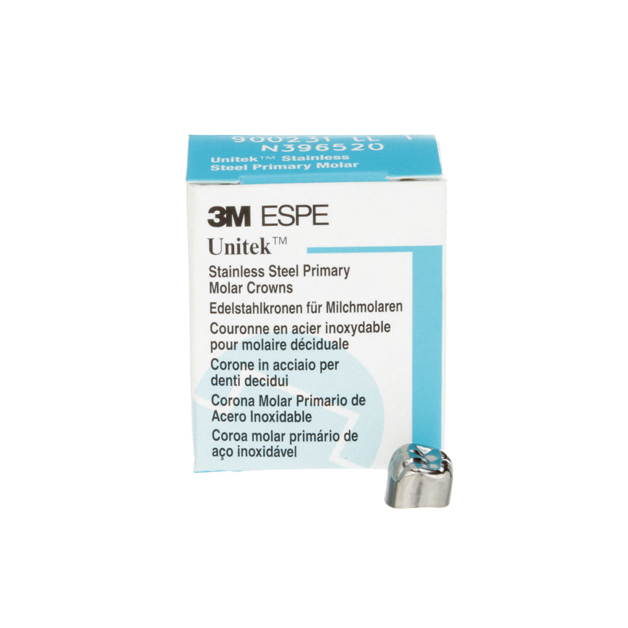 3M™ Unitek™ Stainless Steel Primary Molar Crowns, 900231, Lower LeftSecond Primary Molar, Size 1, 5 Crowns
