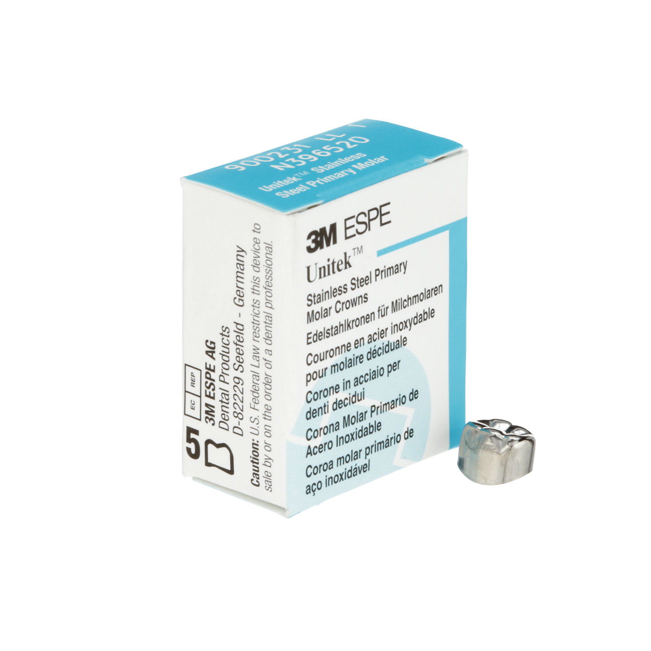 3M Unitek SS Secnd Prmry Mlr Crwn, Lwr Lft, Siz1 (5/box), 900231